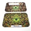  7" x 5" Two Part Art Metal Rolling Tray with Magnetic Lid