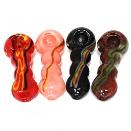4.5'' Assorted Color Heavy Duty Glass Hand Pipe 