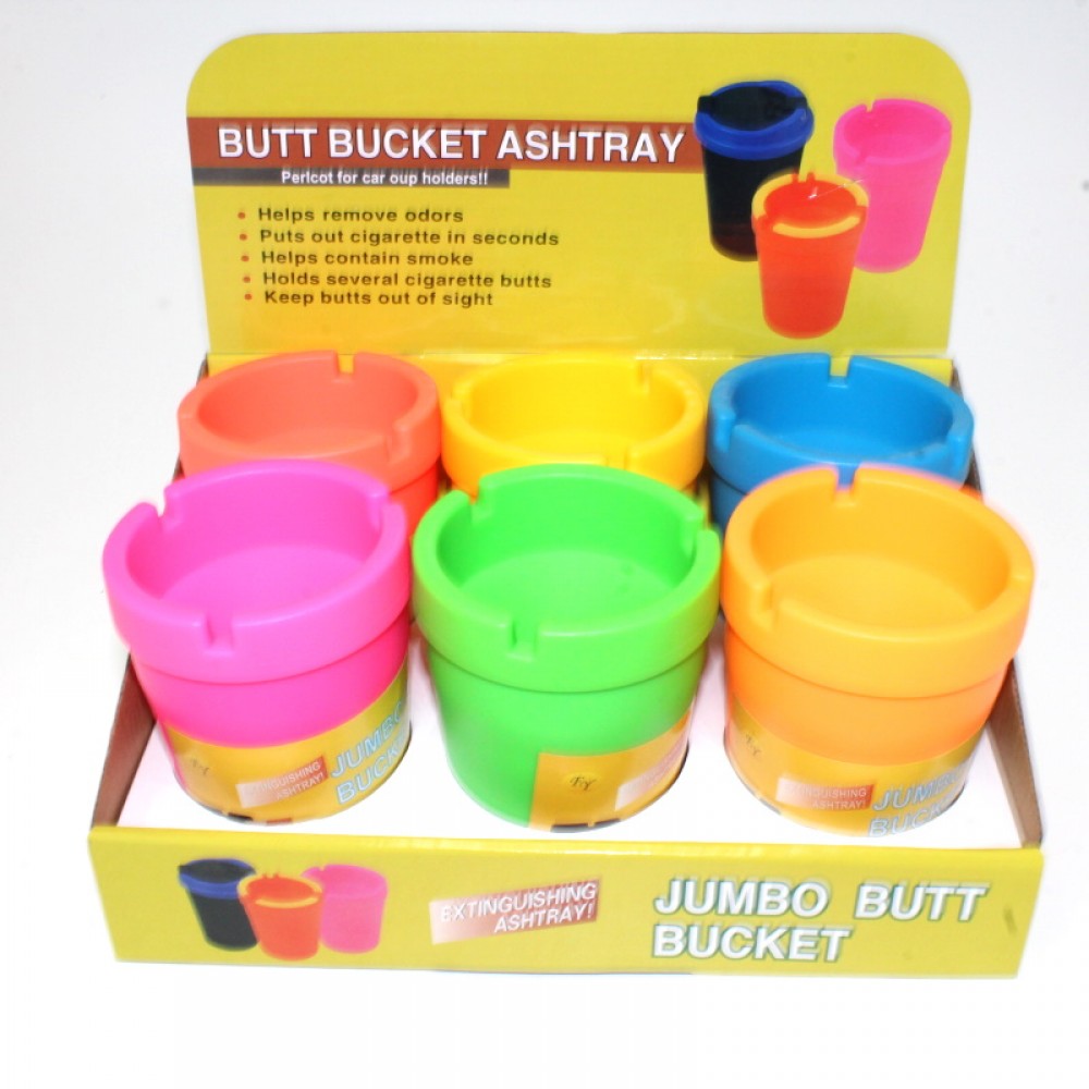 Plastic Bucket Car Ashtray Multi Color