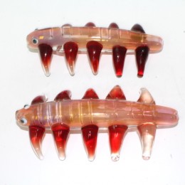 5.5'' Insect Design Spiked Gold Fumed Glass Hand Pipe 