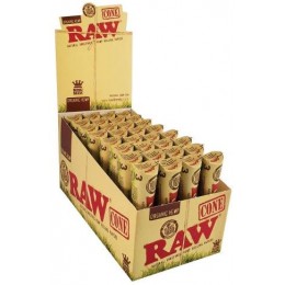 Raw Organic- King Size 32 Packs/ 3 Cones  Per Pack / 96 Cone Per Box 