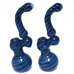 9.5'' Blue Swirl Art  Color Sherlock Style Heavy Duty Bubbler Large Size 