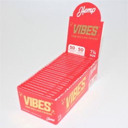 Vibes Hemp Rolling Papers 1 1/4 Size 50 Booklet Per Box / 50 Papers Per Booklet 