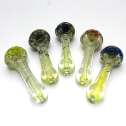 3'' Silver Fumed Thick Heavy Duty Glass Hand Pipe 