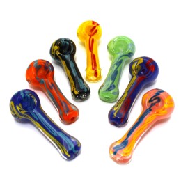 3'' Assorted Color Thick Heavy Duty Glass Hand Pipe 