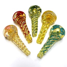 3'' Twisted Swirl Color Glass Hand pipe 