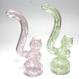 8'' Clear With Swirl Color Bubbler Large Size 