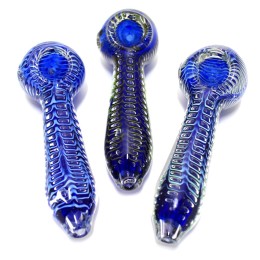 5.5'' Blue Bubble Art Design Heavy Duty Thick Glass Hand Pipe 