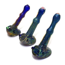 5.5'' Blue Art Color Standing Glass Hand Pipe 