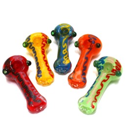 4'' Multi Color Thick Heavy Duty Glass Hand Pipe 