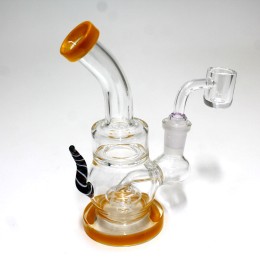 6'' Small Tube Color Dab Rig Water Pipe With 14 MM Male Banger 