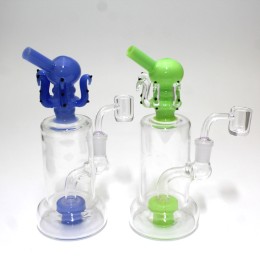 6'' Cube Design Tube Color Dab Rig Water Pipe With 14 MM Male Banger 