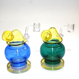 5'' Round Design  Dab Rig Water Pipe With 14 MM Male Banger 