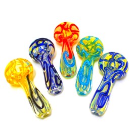 3'' Multi Swirl Color Glass Hand Pipe 