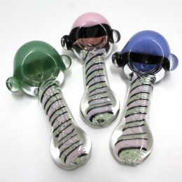 4.5'' New Color Design Flat Head Heavy Duty Glass Hand Pipe 
