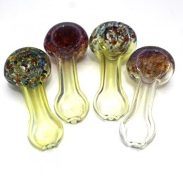 3.5'' Confetti Color Head With Clear Glass Hand Pipe 