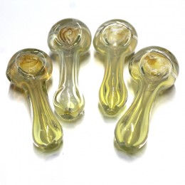 3.5'' Silver Fumed Clear Glass Hand Pipe 