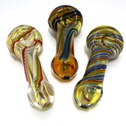 4'' Assorted Color Thick Extra Heavy Duty Glass Hand Pipe 