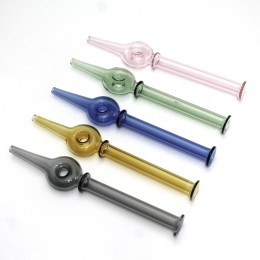 7'' Solid Color Glass Straw Donut Shape Nectar Kit 