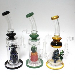10.5'' Design Assorted Design percolator Water Pipe With 14 MM Male Banger