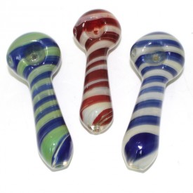4.5'' Blue/Purple/Green Swirl Color Heavy Duty Glass Pipe