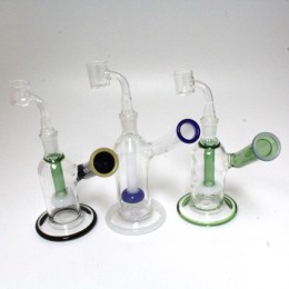 7'' Tube Color Side Arm Dab Rig Water Pipe With 14 MM Male Banger 
