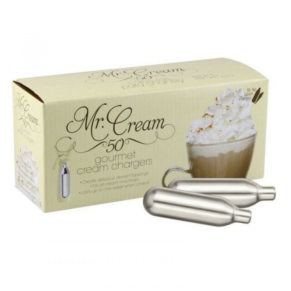 Mr Cream  Whip Cream Charger 50 Ct Pack  x 12 Pack (FOR FOOD PREPARATION ONLY)